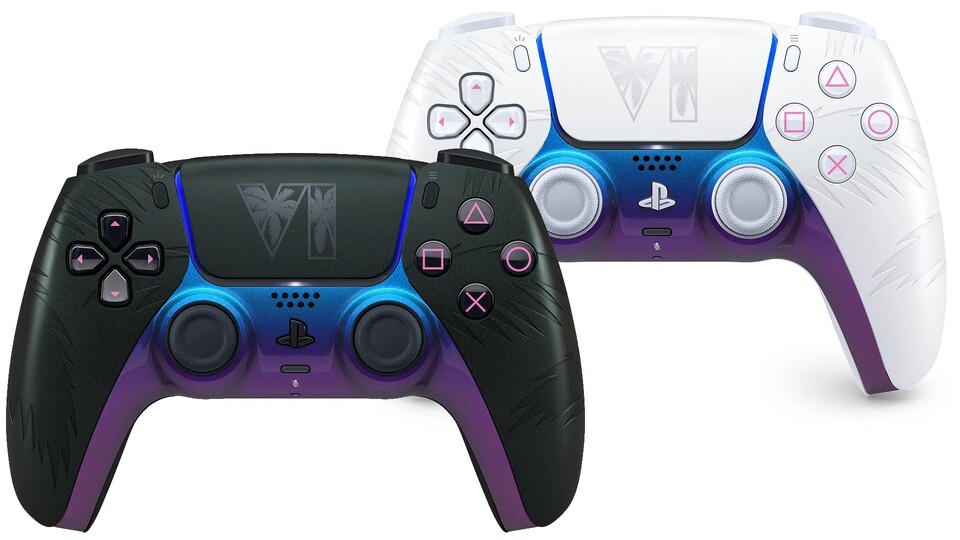 Sowohl die schwarze als auch die weiße Version des neuen GTA 6 DualSense Controllers sieht ziemlich schick aus.