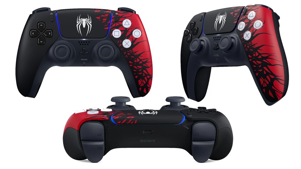 Die Spider-Man 2 Limited Edition des DualSense Controllers macht optisch einiges her.