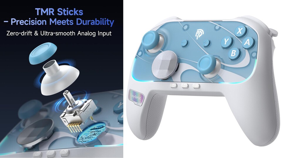 Die TMR-Sticks dieses Switch-Controllers verhindern den Stick Drift, von dem Nintendos Controller so oft geplagt werden.