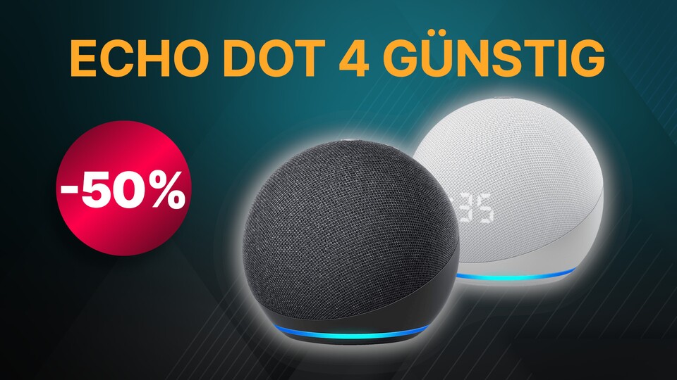 Bei Amazon und auch bei MediaMarkt bekommt ihr den Echo Dot der 4. Generation gerade zum halben Preis.