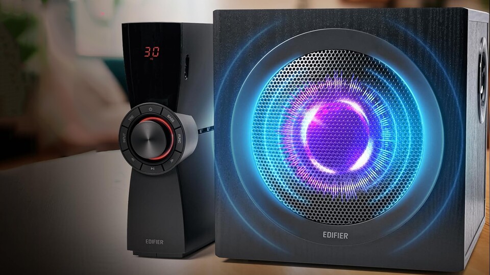 Der externe Subwoofer sorgt für ordentlich Wumms in der Musik.