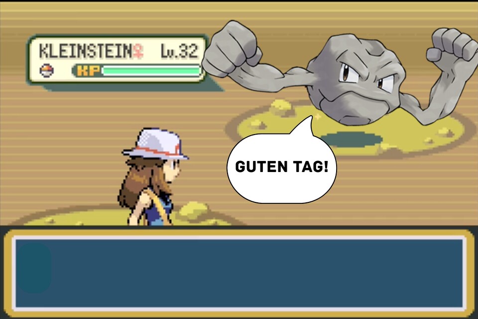 Die deutsche Version von Geodude präsentiert sich der Welt.