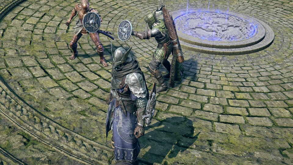 Hier präsentieren beide Mitspieler stolz das Schild des Wylders, das sie einfach doppelt aufgehoben haben.