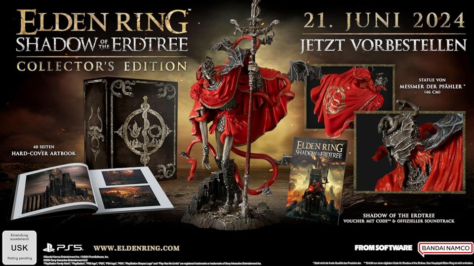 Elden Ring Shadow of the Erdtree Collectors Edition: Die Statue von Messmer dem Pfähler ist ein eindrucksvoller Anblick.