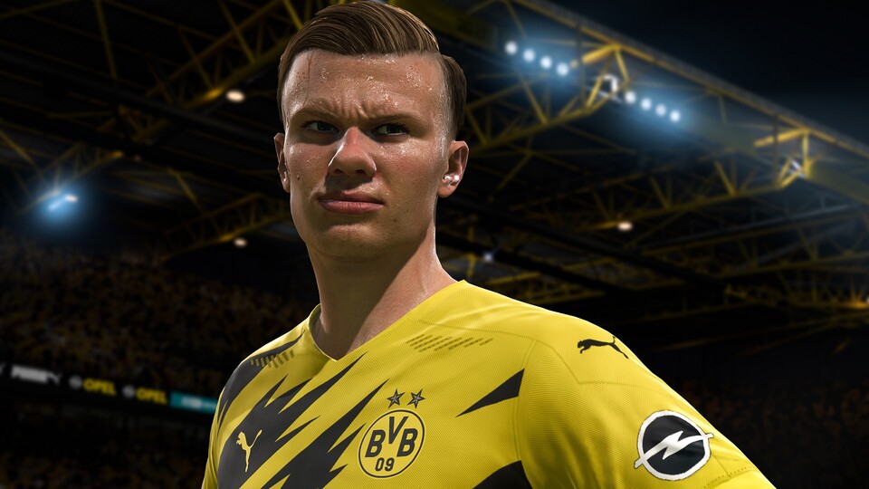 Erling Haaland (hier bei FIFA 22 noch im Trikot von Borussia Dortmund) macht aus seinen Lieblingsspielen ein Geheimnis.