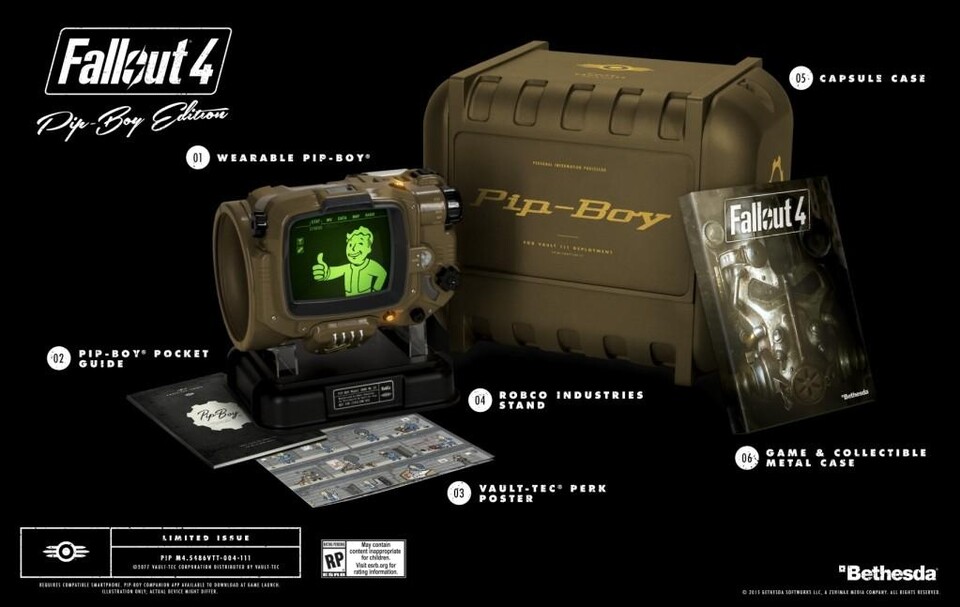 Die Pip-Boy-Edition von Fallout 4 wird nicht mehr nachproduziert. Grund ist die Sorge um eine nachlassende Qualität bei einer zu hohen Auflage.