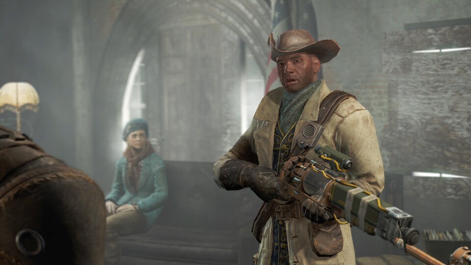 Preston Garvey ist einer unser optionalen Begleiter. Er wirkt deutlich ausgefeilter als alles, was wir in den Vorgängern gesehen haben.