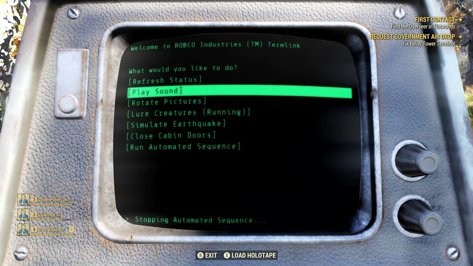 Quests bekommen wir über Holotapes, Radiodurchsagen, Notizen und natürlich über Terminals.