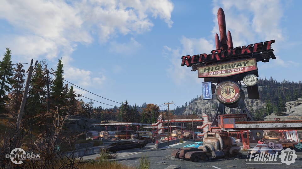 In Fallout 76 gibt es viele Orte zu entdecken - und viel Schrott zu sammeln.