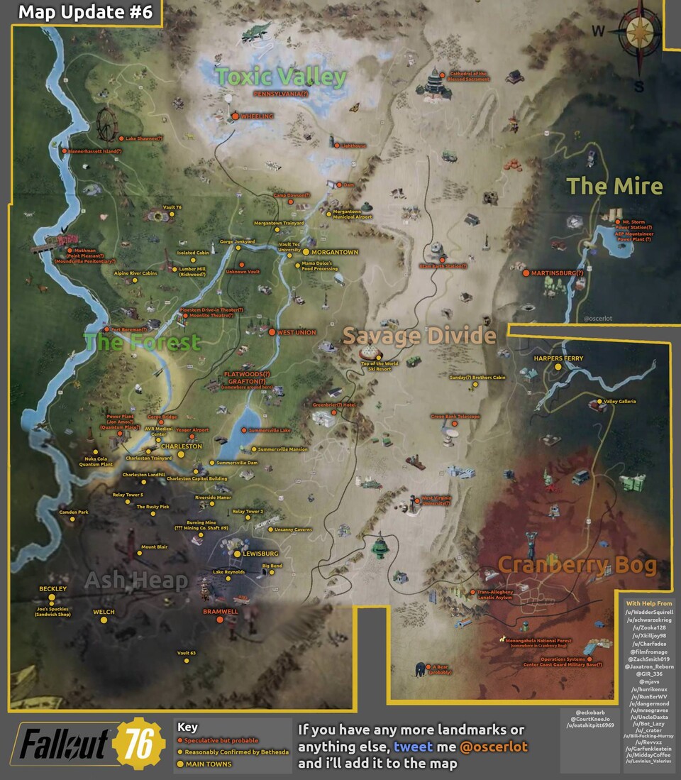 Überraschend detailliert: Die Fan-Weltkarte von Fallout 76.