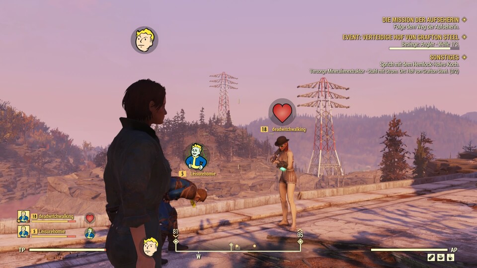 Fallout 76 ist im Koop am schönsten. Mit Emotes liebkosen wir unsere Mitspieler - oder kotzen ihnen vor die Füße.