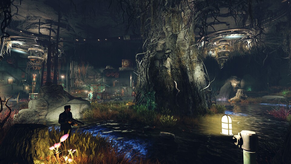 Der Schein trügt: Die Untergrund-Labore im neuen Fallout 76-Event Project Paradise sehen zwar hübsch aus, sind aber gefährlich.