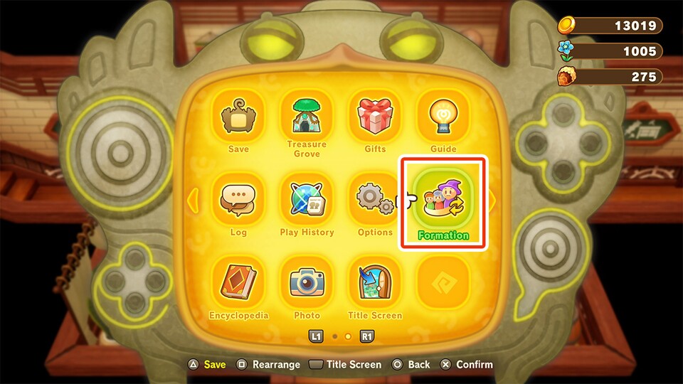 Dank der neuen Option Formation könnt ihr viel einfacher eure Party-Mitglieder ändern. (Bild: Level-5)