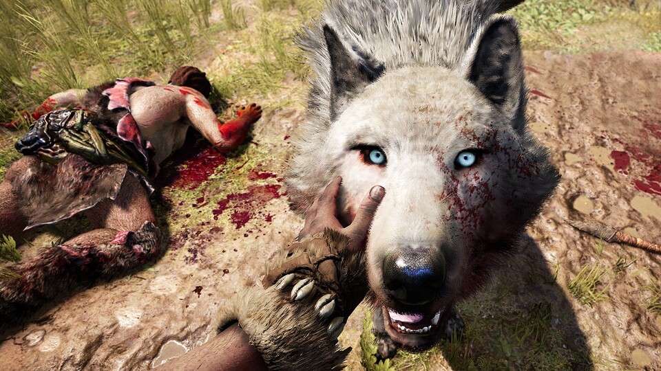 Der Weißwolf ist zwangsläufig das erste Tier, das wir in Far Cry Primal zähmen.