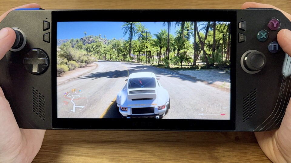 Der Asus ROG Ally X kommt auch mit aufwendigen AAA-Spielen zurecht. Hier im Bild: Forza Horizon 5.