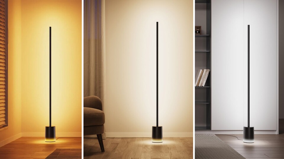 Flexibles Licht von warm bis hell – die Govee-Stehlampe sorgt jederzeit für die passende Lichtstimmung.