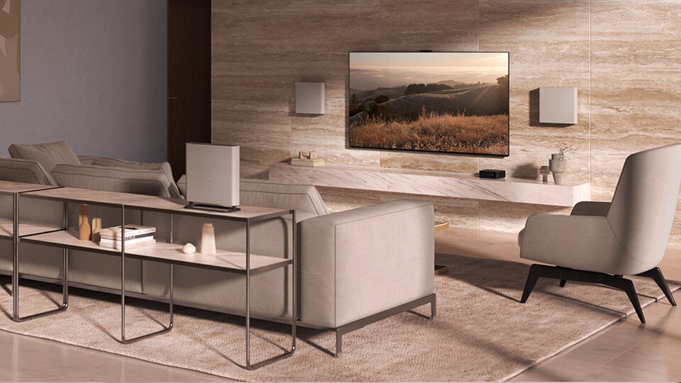 Die vier Heimkino-Lautsprecher von Sony sehen in meinen Augen sogar besser aus als die allermeisten Soundbars – und sie klingen auch besser.