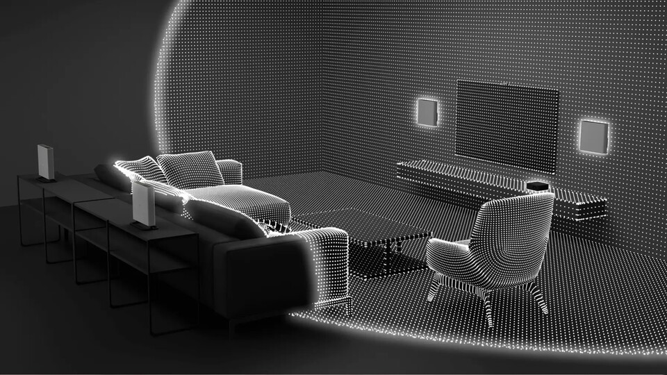 Mit DTS:X und Dolby Atmos erlebt ihr 3D-Audio in eurem Heimkino. Dafür vermessen die Lautsprecher aktiv euren Raum!