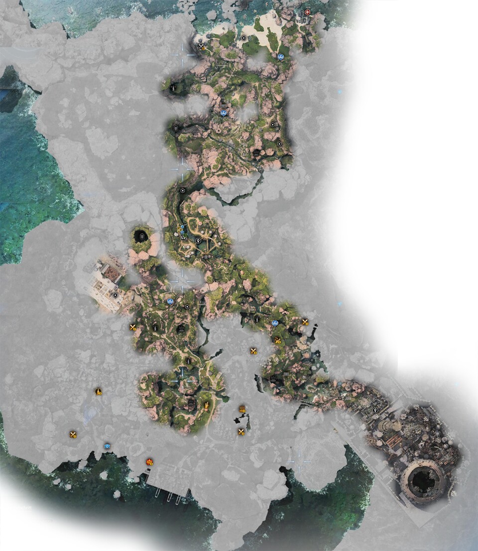 Hier ist die Map von Gongaga in FF7: Rebirth.