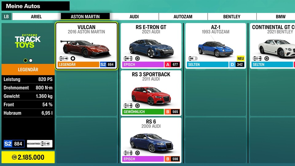 Die Einheiten werden beispielsweise in der Autoübersicht angezeigt, aber auch in der Live-Telemetrie.
