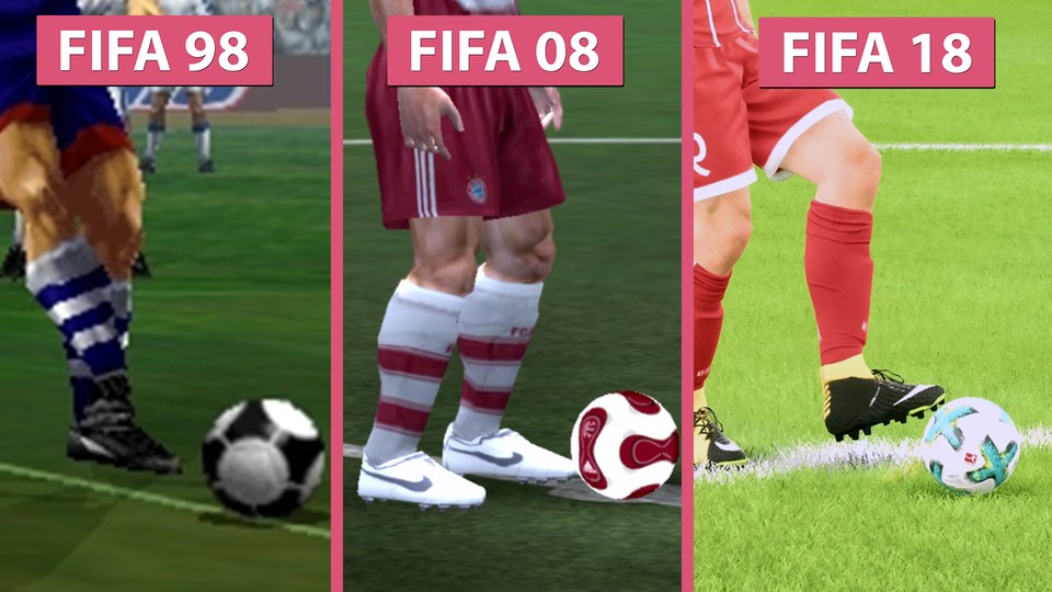 FIFA Evolution - FIFA 98 gegen FIFA 08 und FIFA 18 im Grafikvergleich