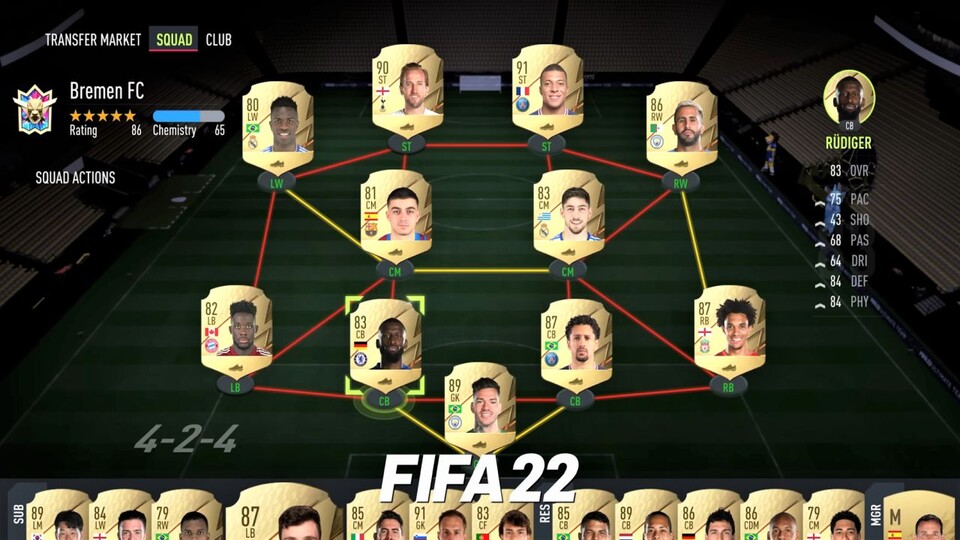 Ein Team mit roten Links hättet ihr in FIFA 22 besser nicht aufs Feld führen sollen.