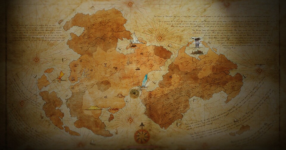 Das ist die Weltkarte von Final Fantasy 16. Welche Orte wir im Spiel besuchen, ist unklar.