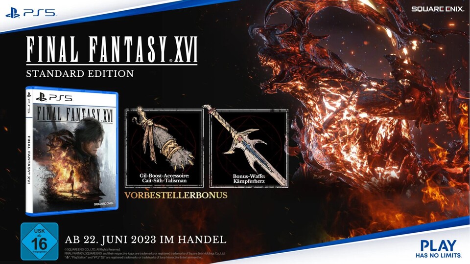 Die digitalen Vorbesteller-Boni bekommt ihr bei allen Versionen von Final Fantasy XVI, sofern ihr bis zum 21. Juni bestellt.