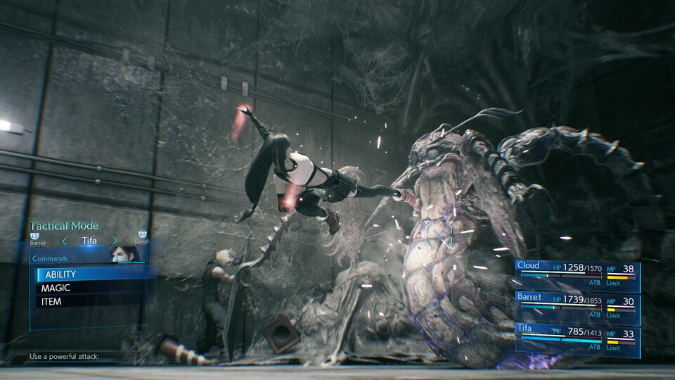 Die Kämpfe sind im Final Fantasy 7 Remake viel actionreicher als früher, bieten aber trotzdem noch taktischen Tiefgang.