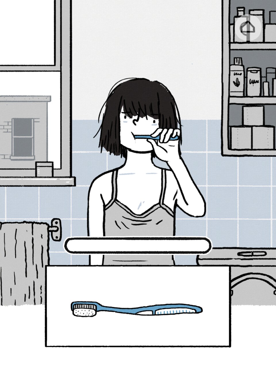 Nur eine der alltäglichen Aufgaben: Im ersten Kapitel schwingen wir für Florence die Zahnbürste.