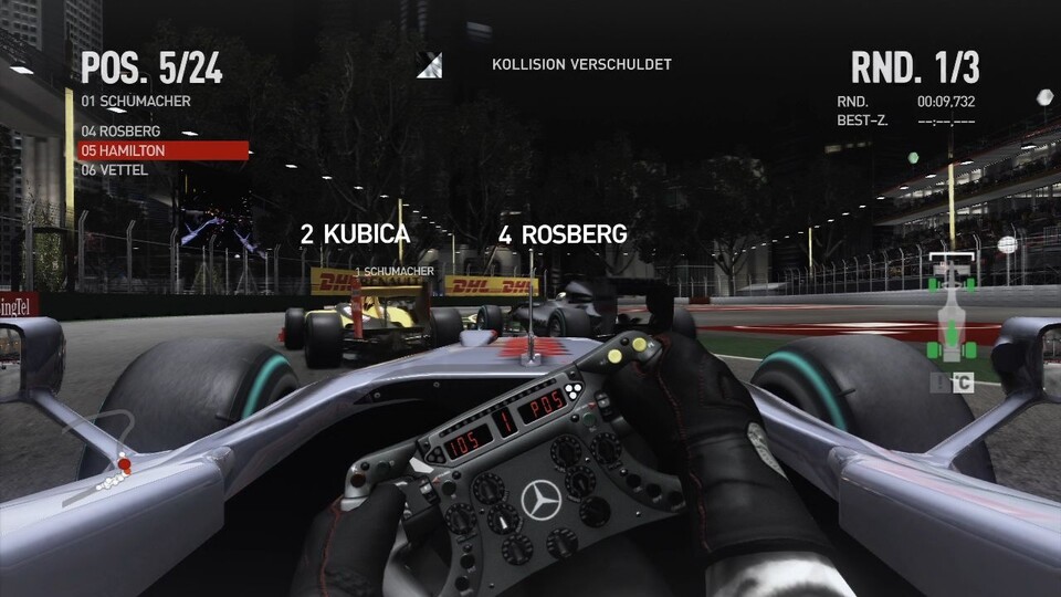 F1 2010: Die Cockpit-Perspektive ist zwar realistisch, so richtig viel sehen könnt ihr hier aber nicht. [360]