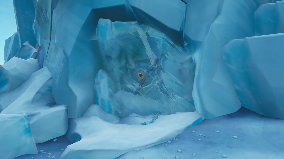 In Fortnite ist ein riesiges Auge im Eis aufgetaucht, das an Godzilla erinnert.