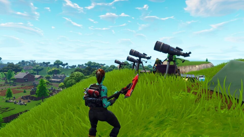 Diese Teleskope sind in Fortnite: Battle Royale auf den leuchtenden Punkt am Himmel ausgerichtet.