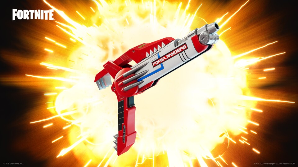 Der Blaster sieht zwar wie ein Spielzeug aus, hat aber wohl jede Menge Wumms. (Bildquelle: Epic Games)