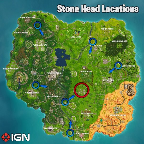Hier findet ihr die Stelle, auf die alle Steinköpfe starren. (via IGN)