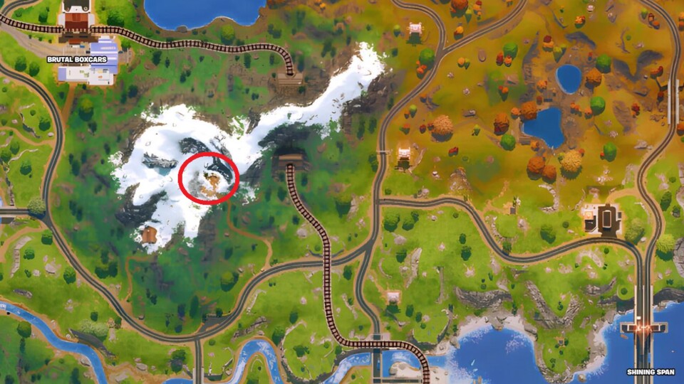 Südöstlich von Brutal Boxcars und nordwestlich von Seaport City stoßt ihr auf die versteckte Loot-Höhle.