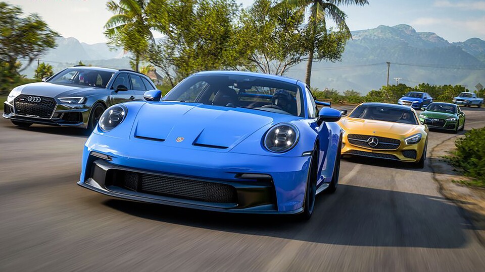 Bei den Fahrzeugen in Forza Horizon 6 sind höchstwahrscheinlich auch wieder Modelle von Audi, Porsche und Co. dabei (Bild aus Forza Horizon 5).