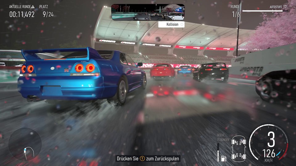Nachts und bei Regen lässt Forza Motorsport besonders deutlich seine Technik-Muskeln spielen. Das Wetter hat auch Auswirkungen auf das Fahrverhalten.