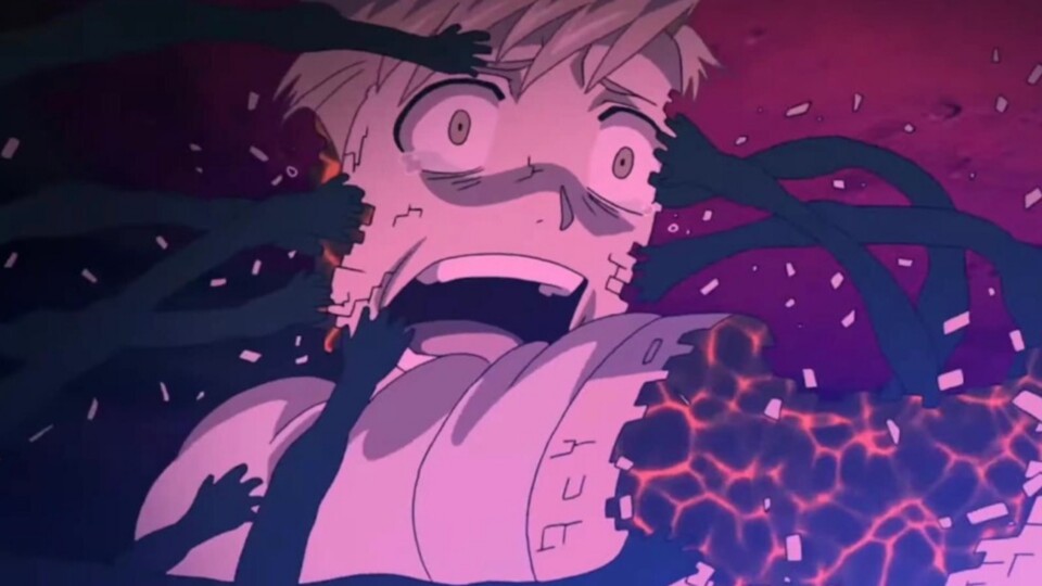 Als Gegenleistung für die misslungene Transmutation verliert Alphonse seinen ganzen Körper. (Bild: © Hiromu Arakawa Square Enix, Bones)