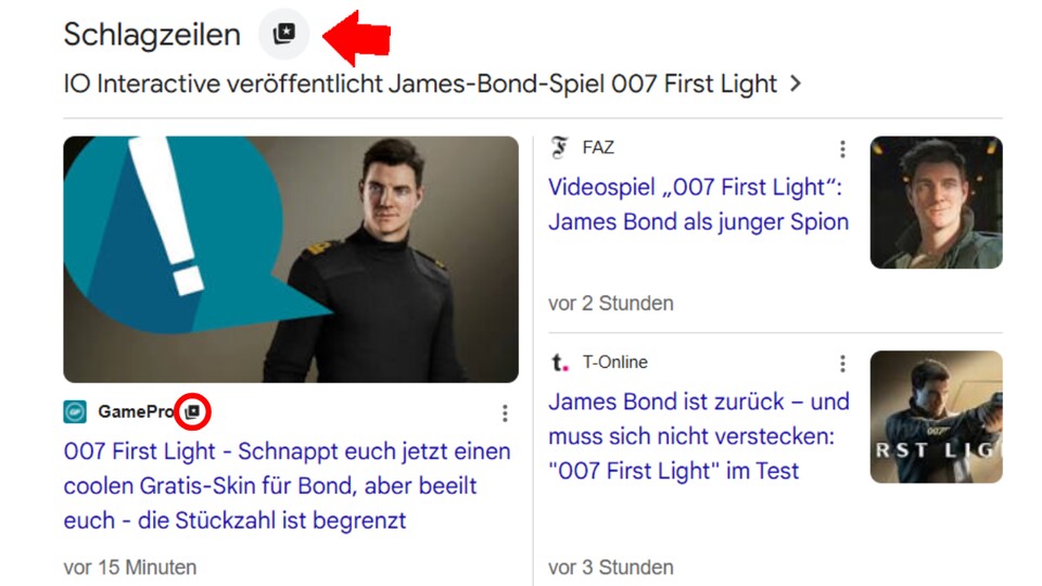 Statt den Link von oben einzugeben oder euch durch die Einstellungen zu wühlen, könnt ihr bei der Schlagzeilen-Box auch einfach auf das Symbol klicken.