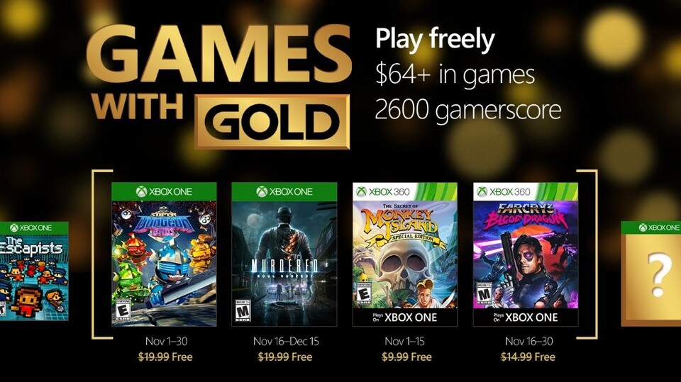 Games with Gold im November: Das sind die Gratisspiele.