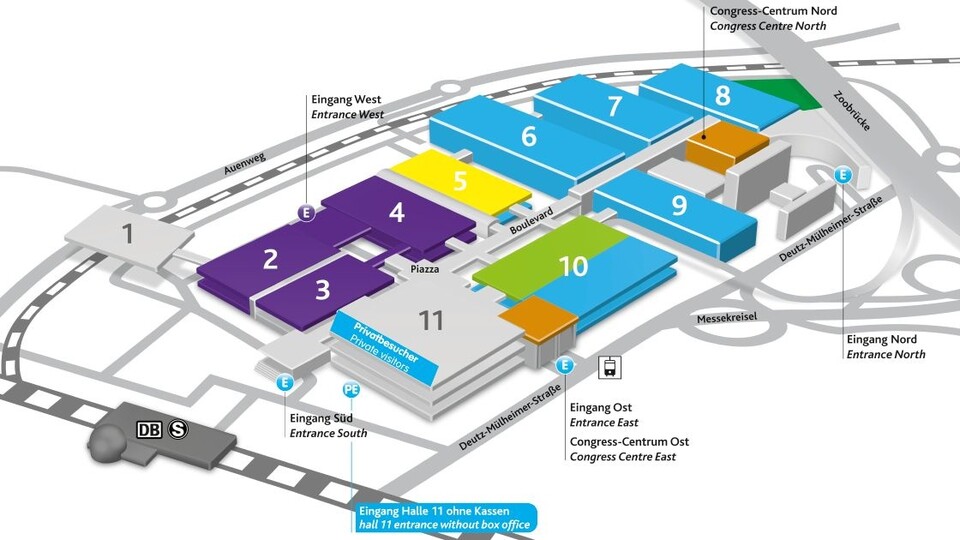 Der Hallenplan der gamescom 2016.