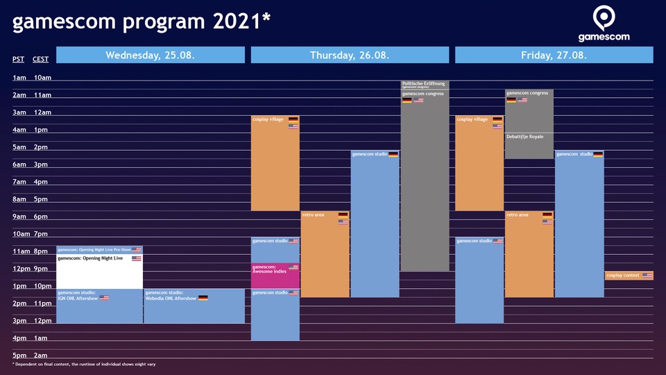 Das ist der offizielle Termin-Plan der digitalen gamescom 2021