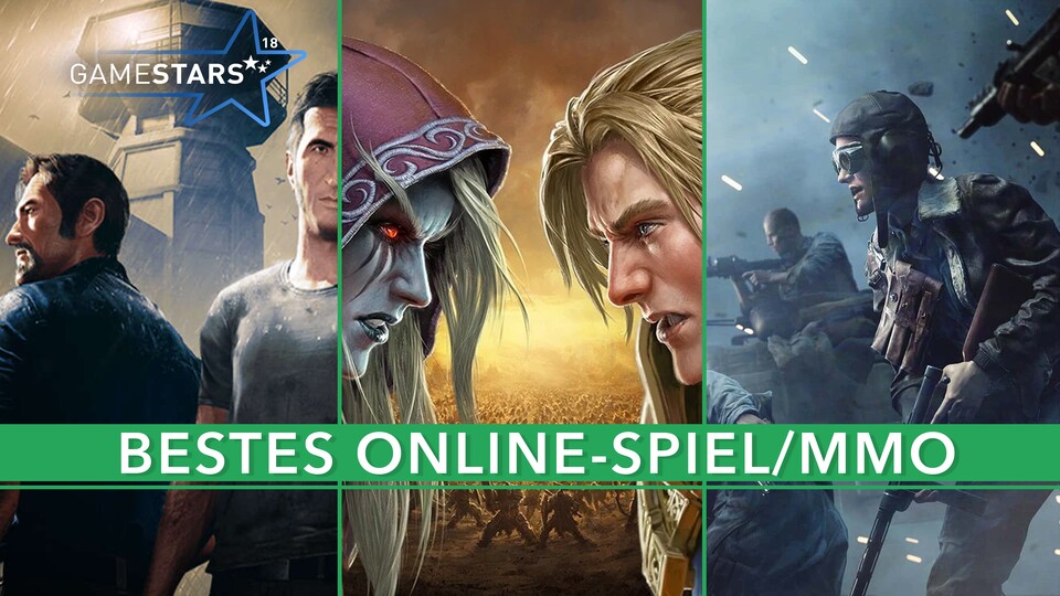 Zwei Platzhirsche und ein strahlender Sieger in der Online-Kategorie der GameStars 2018.