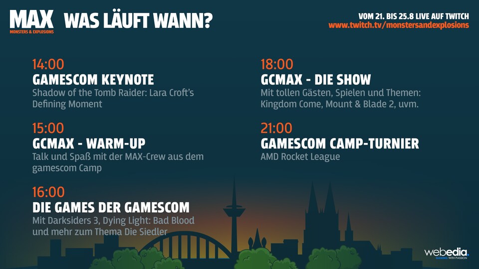 Dieses Programm erwartet euch bei MAX am Donnerstag, den 23. August.