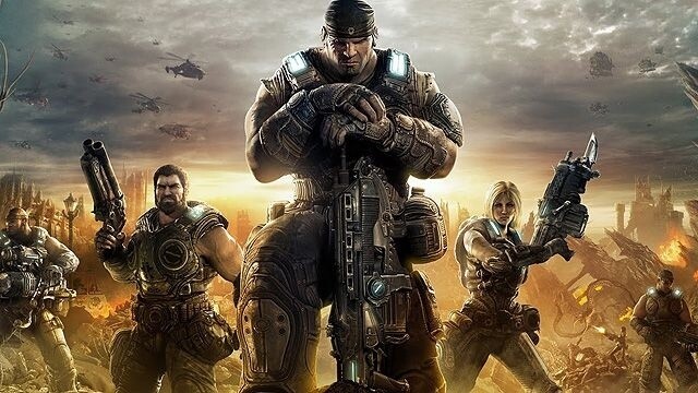 Marcus Fenix (mitte)sollte ursprünglich kein fluchender Muskelberg werden.