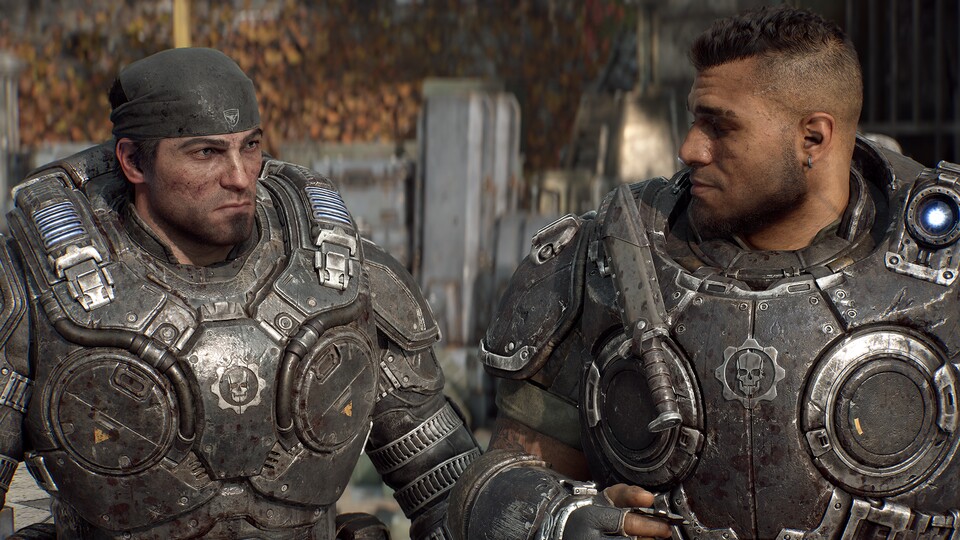 Marcus Fenix und Dominic Santiago müssen auch in Gears of War: E-Day wieder die Kohlen aus dem Feuer holen.