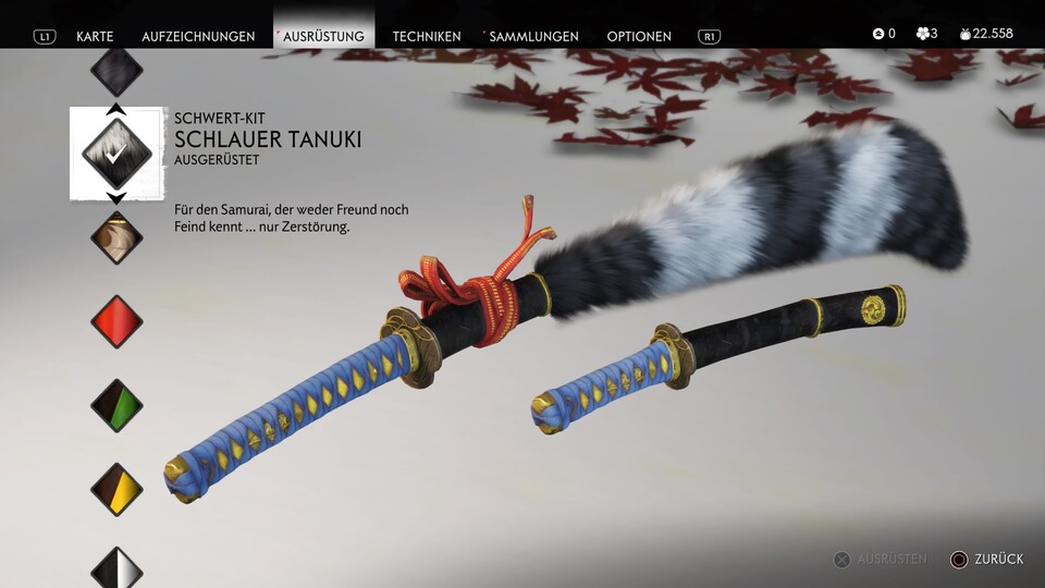 Flauschig und tödlich, das Tanuki Schwert-Kit.