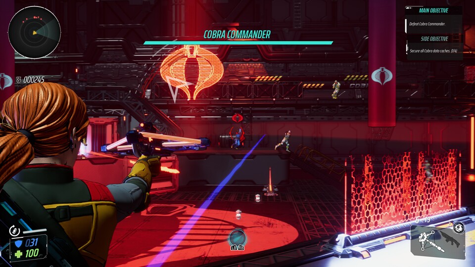 In G.I. Joe: Operation Blackout wird geballert, was die Laser hergeben. Hier nehmen wir Cobra Commander persönlich aufs Korn. 