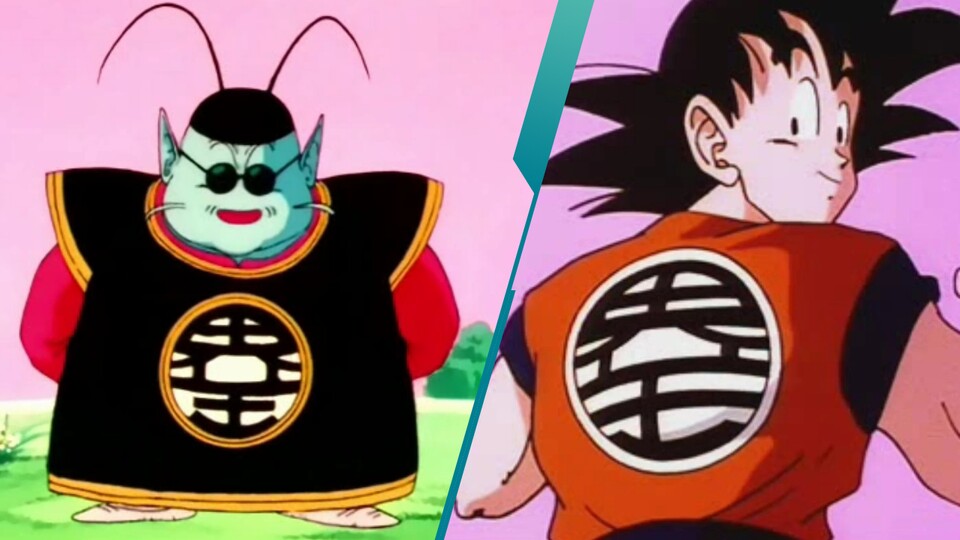 Meister Kaio überreicht Goku sein neues Gi mit dem Schriftzeichen Weltenkönig. (Bild: ©Toei Animation Akira Toriyama)